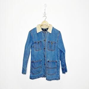 Vintage 1990s Outbrook xs small denim chore coat jacket